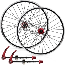 UPPVTE Spares UPPVTE Bike Wheelset 26 Inch, V / Disc Brake Dual Purpose MTB Cycling Wheels Aluminum Alloy Rim QR 32H fit 7-10 Speed Cassette Wheel (Size : 26inch)