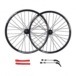 UPPVTE Mountain Bike Wheel UPPVTE Mountain Bike Wheelset 26 Inch, Cycling Wheels Aluminum Alloy Double Wall Rim Disc Brake Compatible 7 8 9 10 Speed Wheel (Color : Black, Size : 26inch)