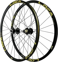 UPPVTE Mountain Bike Wheel UPPVTE MTB Bicycle Wheelset 26 / 27.5 / 29in, Disc Brake QR 24H Bike Wheel Double Layer Alloy Rim Sealed Bearing 7-12 Speed Cassette Hub Wheel (Color : Gold-2, Size : 26inch)