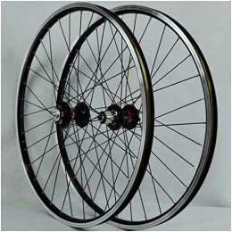 UPPVTE Mountain Bike Wheel UPPVTE MTB Bicycle Wheelset, 26 Inch Double Layer Alloy Rim Disc / Rim Brake 7-11speed Cassette Hubs Sealed Bearing QR 32H Bike Wheel Wheel (Color : Black hub, Size : 26inch)