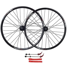 UPPVTE Spares UPPVTE MTB Bicycle Wheelset 26 Inch Wheels, Double Walled Aluminum Alloy Disc Brake Quick Release American Valve 7 / 8 / 9 / 10 Speed Wheel (Color : Black)