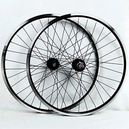 UPPVTE Spares UPPVTE MTB Bike Wheelset 26 / 27.5 / 29in, Disc Brake Cycling Wheel Double Wall Alloy Rim QR 32 Spokes for 7 / 8 / 9 / 10 / 11 Speed Flywheel Wheel (Color : Black hub, Size : 26inch)