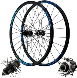 UPPVTE Spares UPPVTE MTB Cycling Wheels 27.5 / 29 Inch, Double Wall Rim Mountain Bicycle Quick Release 24 Hole Disc Brake 8 / 9 / 10 / 11 / 12 Speed Wheel (Color : Blue, Size : 26inch)