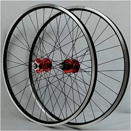UPPVTE Spares UPPVTE MTB Wheelset 26 / 27.5 / 29Inch, Double Wall Aluminum Alloy QR Disc / V-Brake Cycling Bicycle Wheels 32 Hole Rim 7 / 8 / 9 / 10 / 11 Speed Wheel (Color : Red Hub, Size : 26inch)