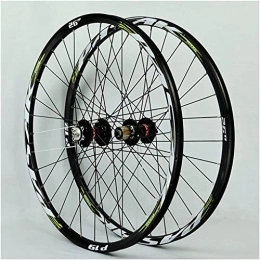 UPVPTK Spares UPVPTK 26 / 27.5 / 29" MTB Bicycle Wheel, Disc Brake 32 Holes Mountain Bike Front and Rear Wheel Set Quick Release 7 / 8 / 9 / 10 / 11 Speed Cassette Wheel (Color : Green, Size : 27.5INCH)