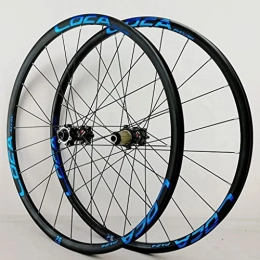 UPVPTK Spares UPVPTK 26 / 27.5 / 29In Mountain Bike Wheelset, 24H Bicycle Wheel Front Rear Double-walled Aluminum Alloy Rim Barrel Shaft Disc Brake 7-12 Speed Wheel (Color : Blue, Size : 27.5INCH)