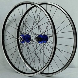 UPVPTK Mountain Bike Wheel UPVPTK 26 / 27.5 / 29In Mountain Bike Wheelset, Double-walled Aluminum Alloy Rim Quick Release V / Disc Brake 32H 7-11 Speed Wheel (Color : Blue, Size : 29INCH)