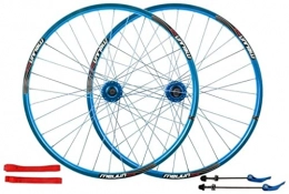 UPVPTK Spares UPVPTK 26ER Mountain Bike Wheelset, Cycling Wheels 32H Alloy Double Wall Rim Disc Brake Quick Release Sealed Bearings 7 8 9 10 Speed Wheel (Color : Blue, Size : 26inch)