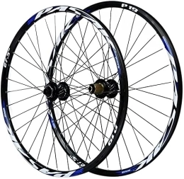 UPVPTK Mountain Bike Wheel UPVPTK Mountain Bicycle Wheelset 26 / 27.5 / 29In, Barrel Shaft Bike Wheel Front Rear Quick Release Disc Brake Double Wall MTB Rim 7-11 Speed Wheel (Color : Blue, Size : 27.5INCH)