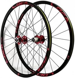 UPVPTK Mountain Bike Wheel UPVPTK Mountain Bike Wheel Set, Aluminum Alloy Cycling Wheels Ultralight 26 / 27.5 / 29 Inch Bicycle Disc Brake Quick Release Front+Rear Wheel Wheel (Color : Red-1, Size : 27.5INCH)