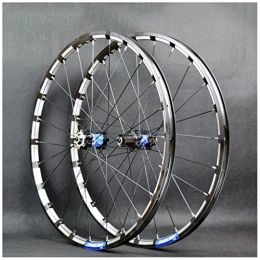 VPPV Spares VPPV Mountain Bike Wheelset 26 / 27.5 / 29 Inch, Double Wall Aluminum Alloy 24 Holes MTB Rim Quick Release Wheels for 7-11 Speed Disc Black (Color : Blue, Size : 26 INCH)