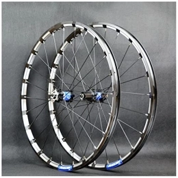 VPPV Spares VPPV Mountain Bike Wheelset 26 / 27.5 / 29 Inch, Double Wall Aluminum Alloy 24 Holes MTB Rim Quick Release Wheels for 7-11 Speed Disc Black (Color : Blue, Size : 27.5 INCH)