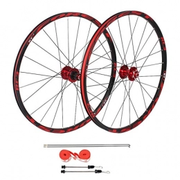 VPPV Mountain Bike Wheel VPPV MTB Bike Wheelset 27.5 Inch, Red Mountain Bikes 26 In, Double Wall Aluminum Alloy Disc Brake For 7 / 8 / 9 / 10 / 11 Speed (Size : 26in)