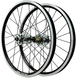 Samnuerly Spares Wheelset 20In Mountain Bike Wheels, MTB Bike Wheel Set V Brake / Disc Brake / Rim Brake Quick Release Double Walled Rim 7 8 9 10 11 12 Speed road Wheel (Silver 20")