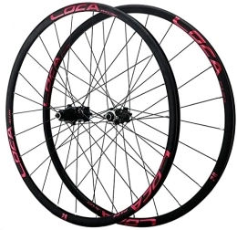 SJHFG Mountain Bike Wheel Wheelset 26 / 27.5 / 29'' Bicycle Wheelset, Disc Brake 24Holes Aluminum Alloy 9mm Quick Release Small Spline 12 Speed Mountain Bike Wheel Set road Wheel (Color : Red, Size : 27.5INch)