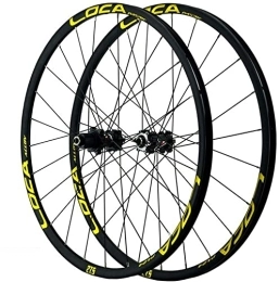 SJHFG Mountain Bike Wheel Wheelset 26 / 27.5 / 29IN Bicycle Wheelset, 700C Mountain Cycling Wheel Disc Brake 24 Holes Aluminum Alloy Quick Release Small Spline 12 Speed road Wheel (Color : Yellow, Size : 700C)