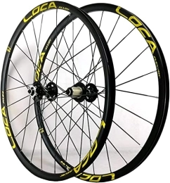 SJHFG Mountain Bike Wheel Wheelset 26 / 27.5 / 29in Bicycle Wheelset, MTB Rim Disc Brake Ultralight Quick Release 8 / 9 / 10 / 11 / 12 Speed 24H Mountain Bike Wheels road Wheel (Color : Yellow, Size : 27.5INCH)