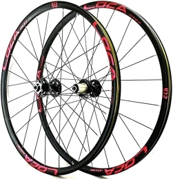 SJHFG Mountain Bike Wheel Wheelset 26 27.5 29In Bike Wheel Set, MTB Double Wall Rim Disc Brake Quick Release 24Hole for 7 8 9 10 11 12 Card Flying Bicycle Wheelset road Wheel (Color : Black Hub Red Label, Size : 27.5inch)