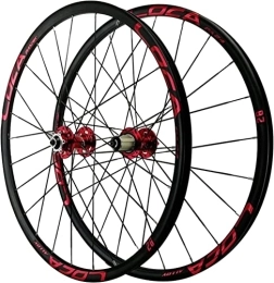 Amdieu Mountain Bike Wheel Wheelset 26 / 27.5'' Cycling Wheels, 24 Holes Disc Brake Wheel Flat Spokes Mountain Bike Quick Release Wheel Set Aluminum Alloy Rim road Wheel (Color : Red, Size : 26inch)