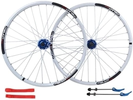 SJHFG Mountain Bike Wheel Wheelset 26 Inch MTB Bicycle Wheelset, Double Wall Alloy Rim Disc Brake Quick Release Bike Wheel 7 / 8 / 9 / 10 Speed Cassette road Wheel (Color : White, Size : 26inch)