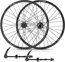 SJHFG Mountain Bike Wheel Wheelset 26Inch Bicycle Wheelset, Double Wall Alloy Rims Disc Brake 32H MTB Bike Front and Rear Wheel Cassette Fiywheel Hub 7 / 8 / 9 / 10 Speed road Wheel (Color : Black, Size : 26inch)