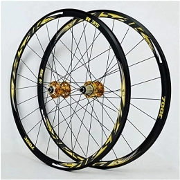 SJHFG Mountain Bike Wheel Wheelset 700C Road Bicycle Wheelset, Aluminum Alloy V-Brake / Disc Brake Racing MTB Bike Quick Release Hub 11 Speed Cycling Wheels road Wheel (Color : Gold, Size : 700C)