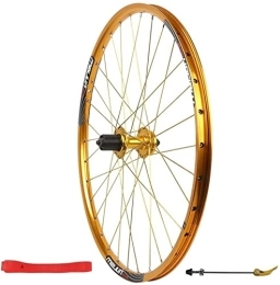 SJHFG Mountain Bike Wheel Wheelset MTB Bicycle Rear Wheel 26inch, QR 32H for Mountain Bike Double Wall Rim Disc Brake Card Hub 7-11 Speed road Wheel (Color : Gold)