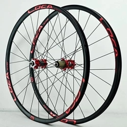 SJHFG Mountain Bike Wheel Wheelset MTB Bike Wheel 26 / 27.5 / 29In, Lightweight Aluminum Alloy Rim 24H Hub Quick Release Bicycle Wheels 7-12 Speed Cassette Disc Brake road Wheel (Color : Red, Size : 29 inch)