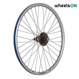 wheelsON Mountain Bike Wheel wheelsON 26 inch Rear Wheel + 7 Spd Shimano Freewheel Hybrid / Mountain Bike 36H Silver