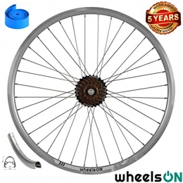 wheelsON Mountain Bike Wheel wheelsON 26" Rear Wheel + 7 Spd Shimano Freewheel Hybrid / Mountain Bike 36H Silver * 5 Years Warranty*