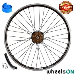 wheelsON Mountain Bike Wheel wheelsON 26" Rear Wheel + 7 spd Shimano Freewheel Hybrid / Mountain Bike Black 36H * 5 Years Warranty*