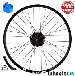 wheelsON Mountain Bike Wheel WheelsON 26 Rear Wheel Mountain Bike QR Disc+8 spd Shimano Cassette 32H Black