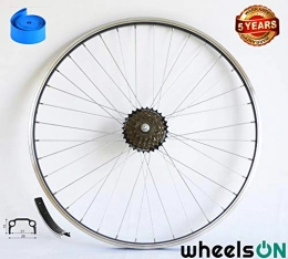 wheelsON Mountain Bike Wheel WheelsON 700c 28 Rear Wheel + 6 spd Shimano Freewheel Hybrid / Mountain Bike Black 36H