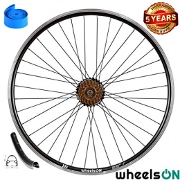 wheelsON Mountain Bike Wheel wheelsON 700c 28" Rear Wheel + 7 spd Shimano Freewheel Hybrid / Mountain Bike Black 36H * 5 Years Warranty*