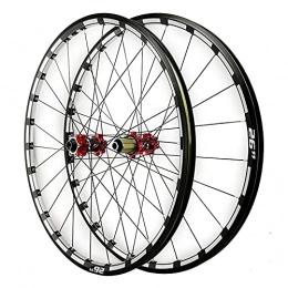 XCZZYC Mountain Bike Wheel XCZZYC 26 / 27.5in Mtb Front Rear Wheel Thru axle Mountain Bike Wheel Set Disc Brake Three Sides CNC 7 / 8 / 9 / 10 / 11 / 12 Speed 24 Holes (Color : Red hub, Size : 27.5in)