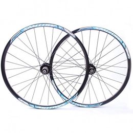 XCZZYC Spares XCZZYC 26" Mountain Bike Wheel Set, Alloy Double Wall MTB Bicycle wheel set 28H Disc Rim Brake 8 9 10 speed Sealed Bearings Hub (Color : Blue, Size : 26inch)