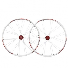 XCZZYC Mountain Bike Wheel XCZZYC Bicycle Wheelset 26 Inch 11 Speed MTB Cycling Wheel Rims 559 Disc Brake Bike Wheel Sealed Bearing Hub QR (Color : Red White)