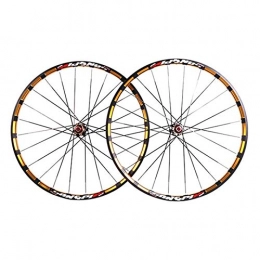 XCZZYC Mountain Bike Wheel XCZZYC Bike Wheel Set 26 27.5in MTB Bicycle Rim Carbon Hub Cycling 7 Sealed Bearing Quick Release Wheel Disc Brake For 7 8 9 10 11 Speed Cassette Flywheel (Color : Gold, Size : 26inch)