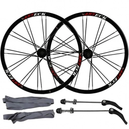 Xiami Mountain Bike Wheel Xiami Mountain Bike Wheel Set Front And Rear Wheel Set 26" Flat Spokes 24 Holes Disc Brake Quick Release Bicycle Wheel Aluminum Alloy Wheel (Color : Black)