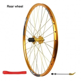 XIAOL Mountain Bike Wheel XIAOL MTB Bike Wheel Set 26 Inch, Compatible 7 8 9 10 Speed Freewheel Quick Release Aluminum Alloy Ultralight Mountain Bike Wheel, Gold-rearwheel