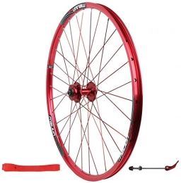 YSHUAI Mountain Bike Wheel YSHUAI Bicycle Front Wheels For 26" Mountain Bike Double Wall Alloy Rim Quick Release Disc Brake 951g 32 Hole, Red