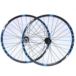 YSHUAI Mountain Bike Wheel YSHUAI Bike Wheeles Bicycle Wheel MTB Cycling Front Rear Wheels, 32H Double Wall Alloy Wheel Set, Quick Release Disc Brake 8 / 9 / 10 Speed, Blue, 27.5inch