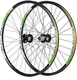 YSHUAI Mountain Bike Wheel YSHUAI Cycling Wheels For 26 27.5 29 Inch Mountain Bike Wheelset, Alloy Double Wall Quick Release Disc Brake Compatible 8-11 Speed, Green, 29inch