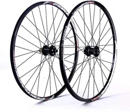 YSHUAI Mountain Bike Wheel YSHUAI MTB wheel set 26"27.5" Double Wall Rim disc brake Carbon Hub 8 9 10 11 speed cassette flywheel Quick Release 1610g, Black, 27.5inch