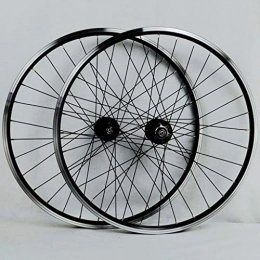 Yuanfang Mountain Bike Wheel Yuanfang 26" Mountain Bike Wheel Set Quick Release Aluminum Alloy Rim 7-11 Speed 32 Holes Front 2 Rear 4 Bearing Disc Brake Hub Drum Cassette Flywheel (A Pair Of Wheels) (Color : Black, Size : 26")