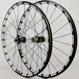 Yuanfang Mountain Bike Wheel Yuanfang Barrel Shaft Mountain Bike Wheel Set Straight-pull 24-hole 4 Bearing Disc Brake 26" / 27.5" 3-sides CNC Aluminum Rim Black Carbon Drum(A Pair Wheels) (Color : Black, Size : 26")