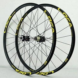 Yuanfang Mountain Bike Wheel Yuanfang Mountain Bike Quick Release Wheel Set Straight-pull 24-hole 4 Bearing Disc Brake Bicycle Wheel Set 26" / 27.5" / 29" 12-speed Six-claw Tower Base Black Drum+Gold Drawing Sign(A Pair Wheels)