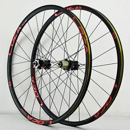 Yuanfang Mountain Bike Wheel Yuanfang Mountain Bike Quick Release Wheel Set Straight-pull 24-hole 4 Bearing Disc Brake Bicycle Wheel Set 26" / 27.5" / 29" 12-speed Six-claw Tower Base Black Drum+Red Sign(A Pair Wheels)