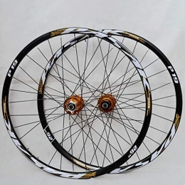 Yuanfang Mountain Bike Wheel Yuanfang Mountain Bike Wheel Set 32 Steel ​​holes 26" / 27.5" / 29" Bicycle Wheel Set Bearing Disc Brake Quick Release Cassette Flywheel Gold Hub Drum+Gold Sign(Front Wheel + Rear Wheel)