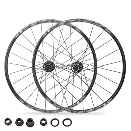 YZDKJDZ Spares YZDKJDZ Mountain Bike Rear Wheel, Aluminum Alloy Rim Disc Brake MTB Wheelset, Quick Release Front Rear Wheels Black Bike Wheels, Fit 8-11 Speed Cassette Bicycle Wheelset